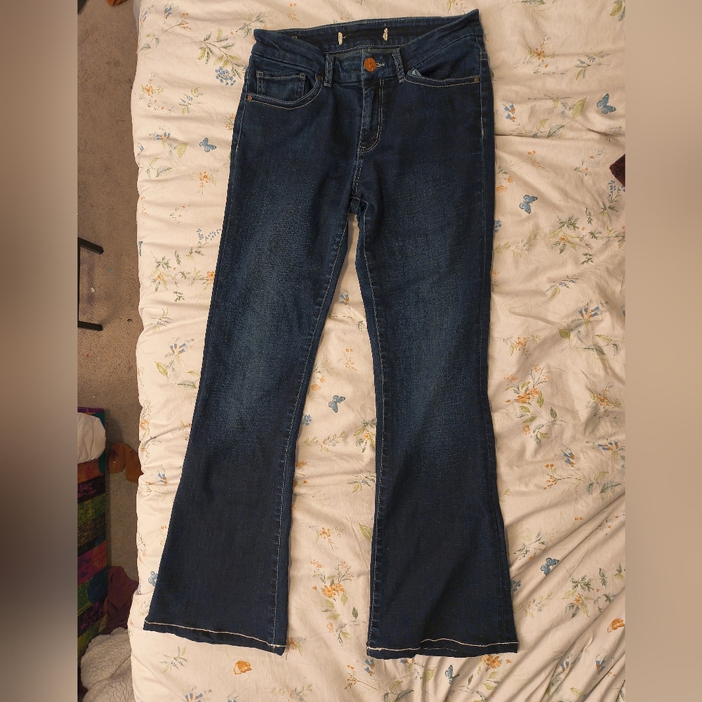 BKE Women's Boot Cut Jeans - Dark Blue